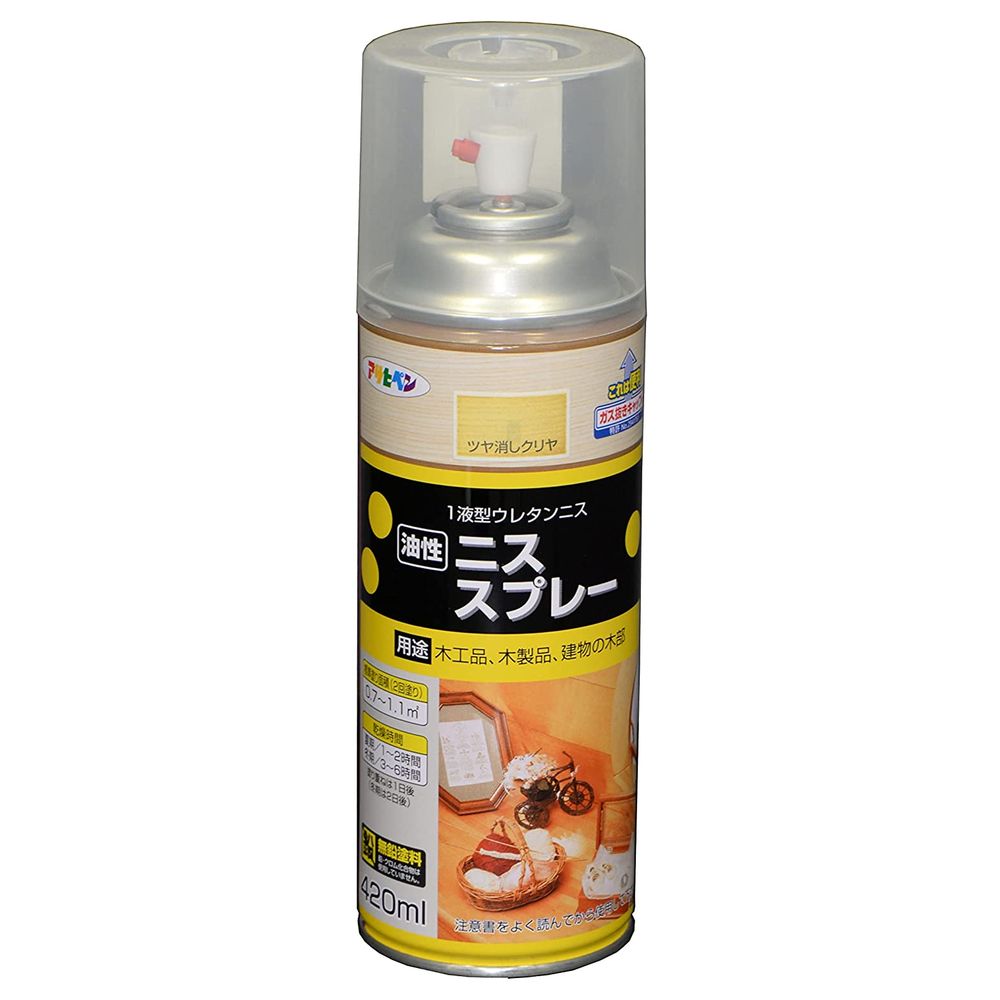 （まとめ買い）油性 ニススプレー 420ml ツヤ消し クリヤ [x3]