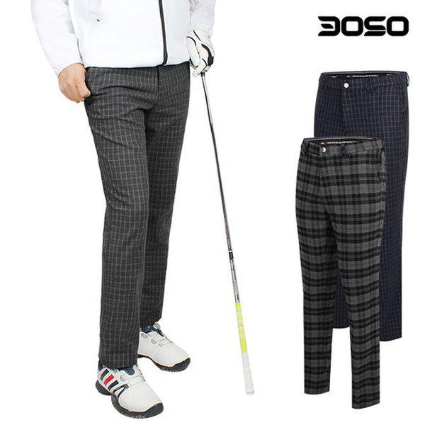 [] ゴルフウェア 男性 高級 TRウール チェック ゴルフパンツ/WFGD