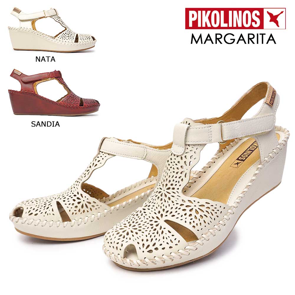 レディース サンダル MARGARITA PK739 943-0985 ストラップ レザー コンフォート ウェッジ