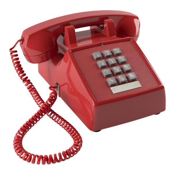 コード付き電話 オフィス 寝室 カフェ用 実用的 コード付き レトロ デザイン 電話 レッド