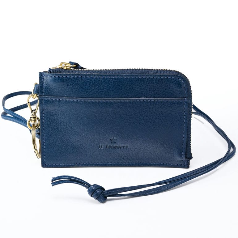 コインケース ネックストラップ付 L字ファスナー メンズ レディース 小銭入れ バケッタレザー ネイビー SCP064PV0001BL145B