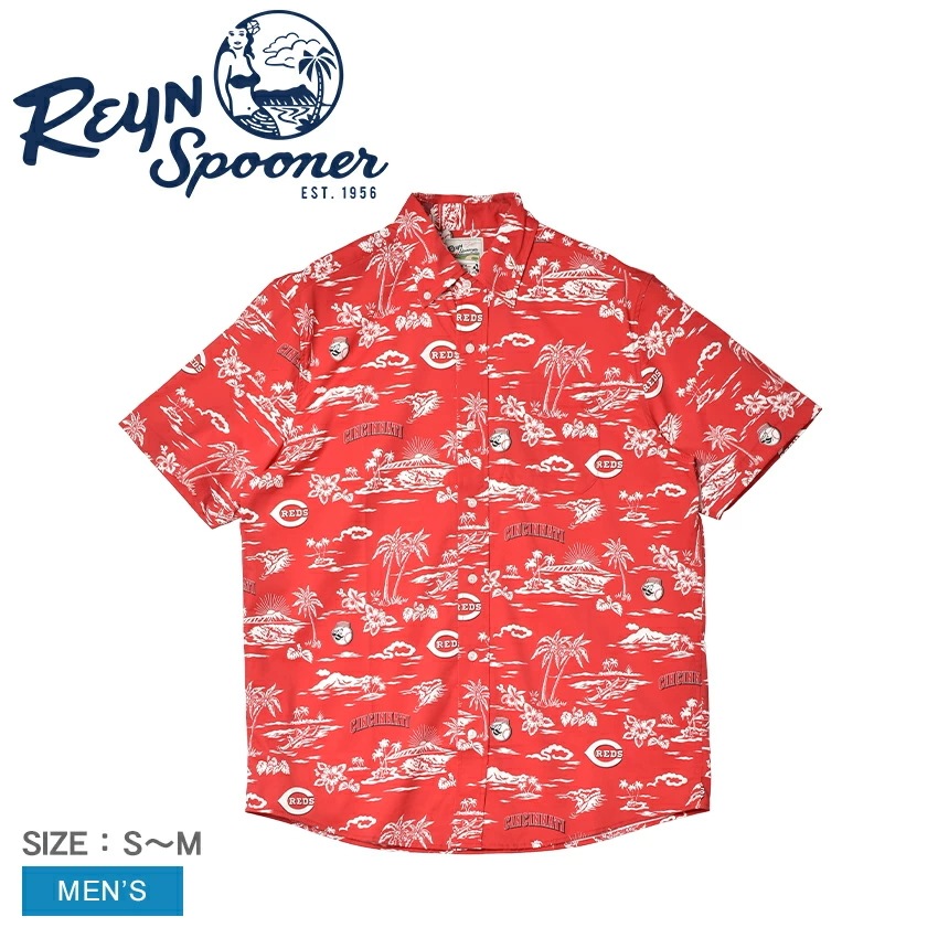 レインスプーナー メンズ トップス シャツ ウェア 半袖 柄 CINCINNATI REDS KEKAI PERFORMANCE BUTTON FRONT B534513121