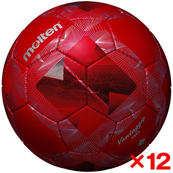 12個セット サッカーボール 5号球 ヴァンタッジオ3000 検定球 メタリックレッドxレッド F5N3000-RR