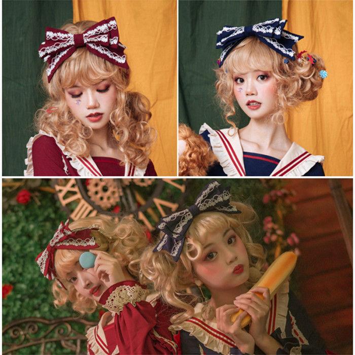 【大人気】3色 ヘアバンド ロリータ ゴスロリ カチューシャ 髪飾り ヘアバンド リボン レディース コスプレ Lolita おしゃれ ゆめかわいい ヘアアクセサリー ヘアアクセ 甘