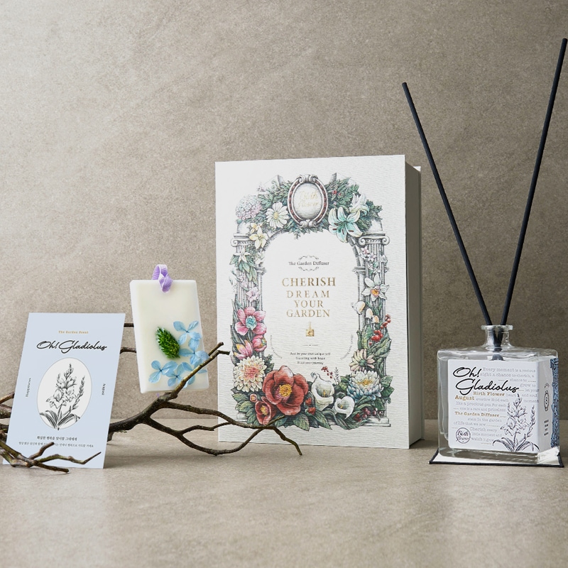 【公式】ザ·ガーデン誕生花ディフューザー 8月花 グラジオラスの香り ギフトセット 350ml