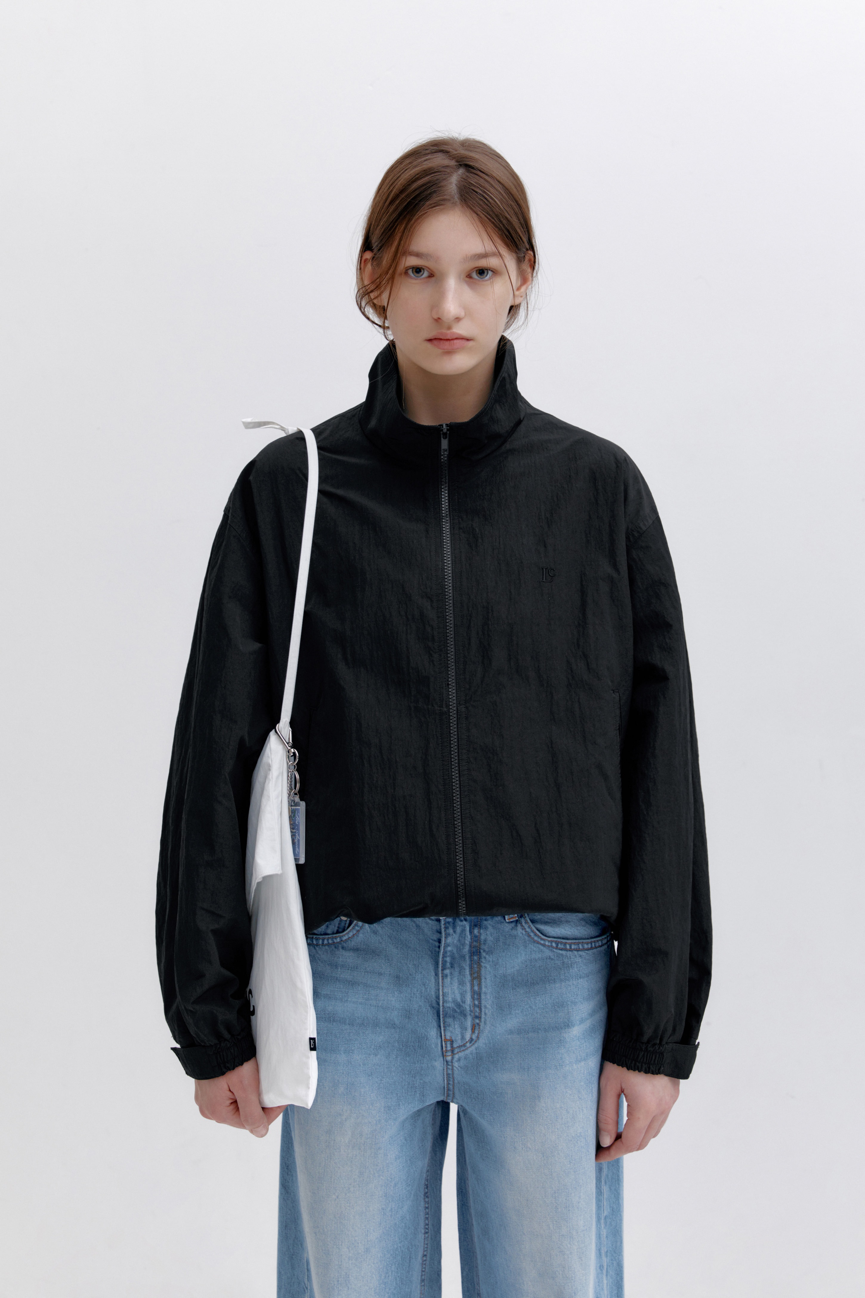 【LOW CLASSIC】 NYLON HALF JACKET : BLACK