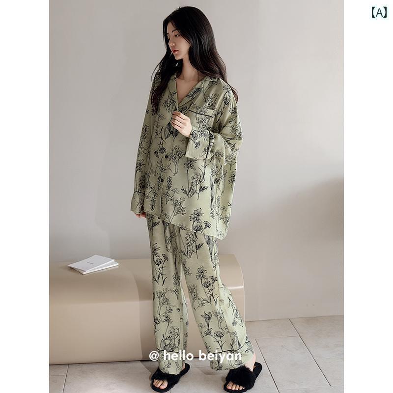 レディース　パジャマ　スウェット　上下 Beiyan パジャマ レディース 春秋 ソフト モダール コットン 長袖 家 着 カーディガン 大きいサイズ 民族 風 スーツ 7,012円