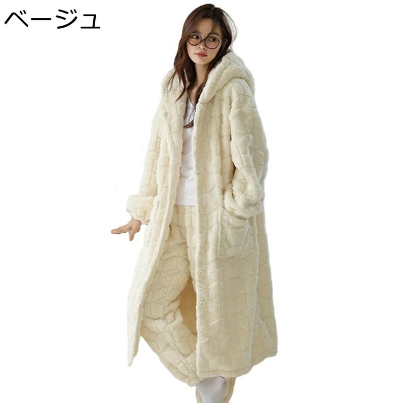 着るブランケット ルームウェア レディース 寝巻き 部屋着 前開きパジャマ セットアップ 冬 あたたかい 厚手 柔らかい 着心地良い 肌触りがいい お風呂上り