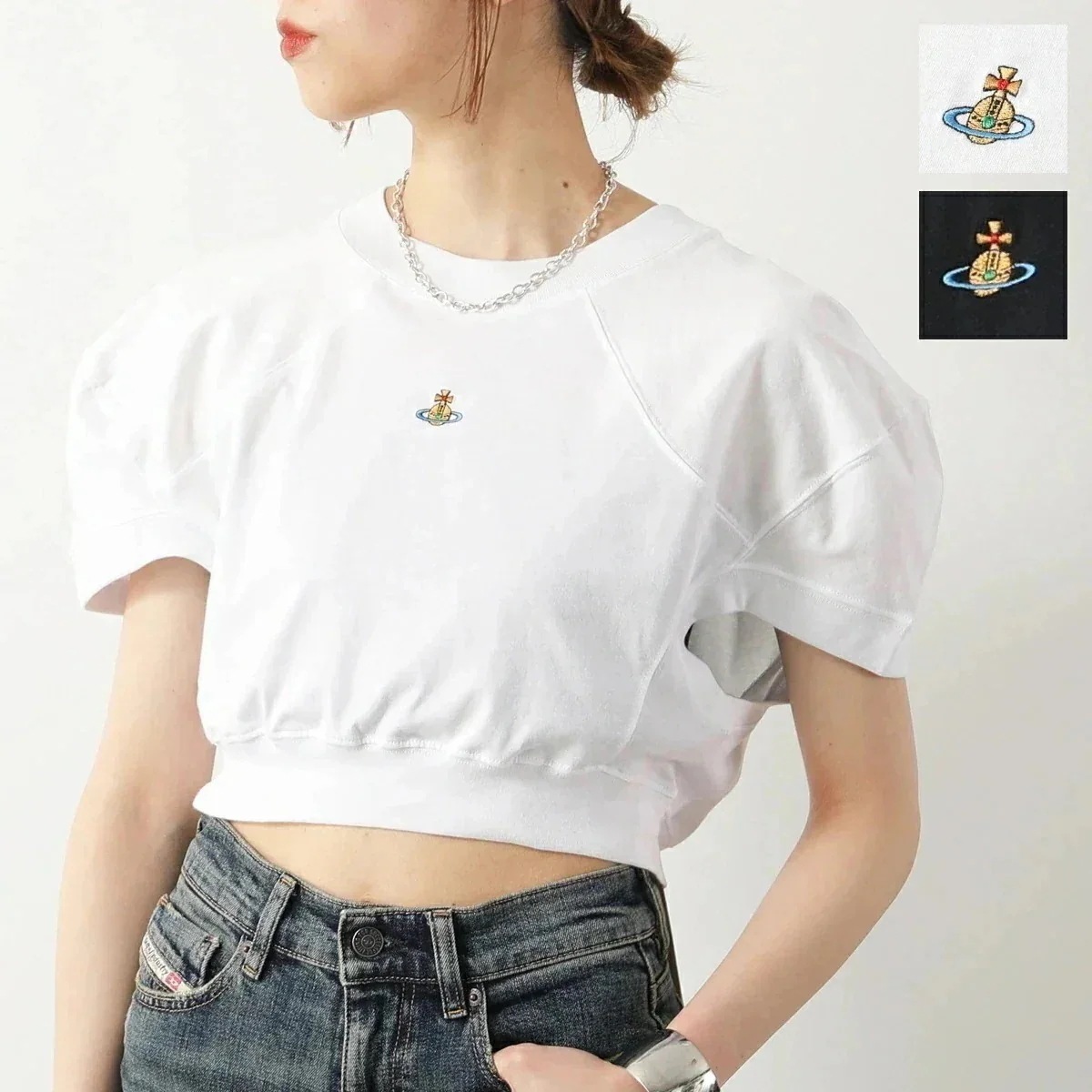 Vivienne Westwood ヴィヴィアンウエストウッド Tシャツ CROPPED FOOTBALL 1G01000A J004A レディース 半袖 カッ