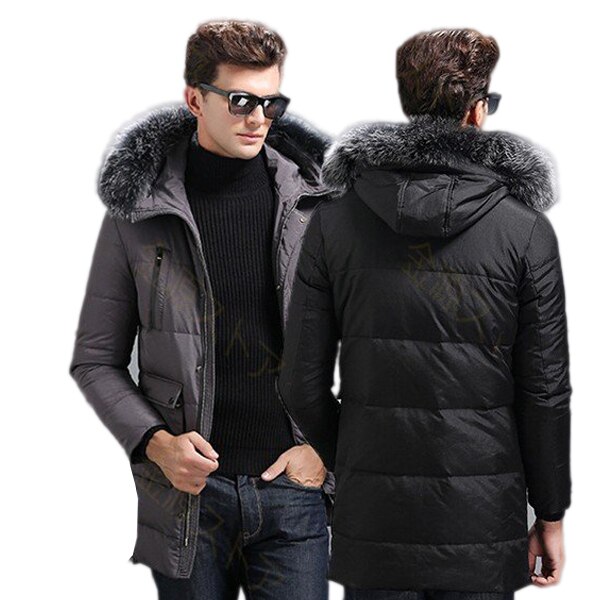 ダウンジャケット メンズ 毛皮 ロング フード 厚手 ダウンコート ファスナー 秋冬防寒防風 紳士用 13,721円