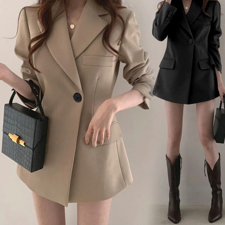 スーツジャケット レディース 秋冬新入荷 コート可愛らしい体型カバー秋新作 長袖ブレザー 黒スーツ 40代 カジュアル テーラードジャケット 着痩せ 通勤 オシャレ韓国風上品 30代