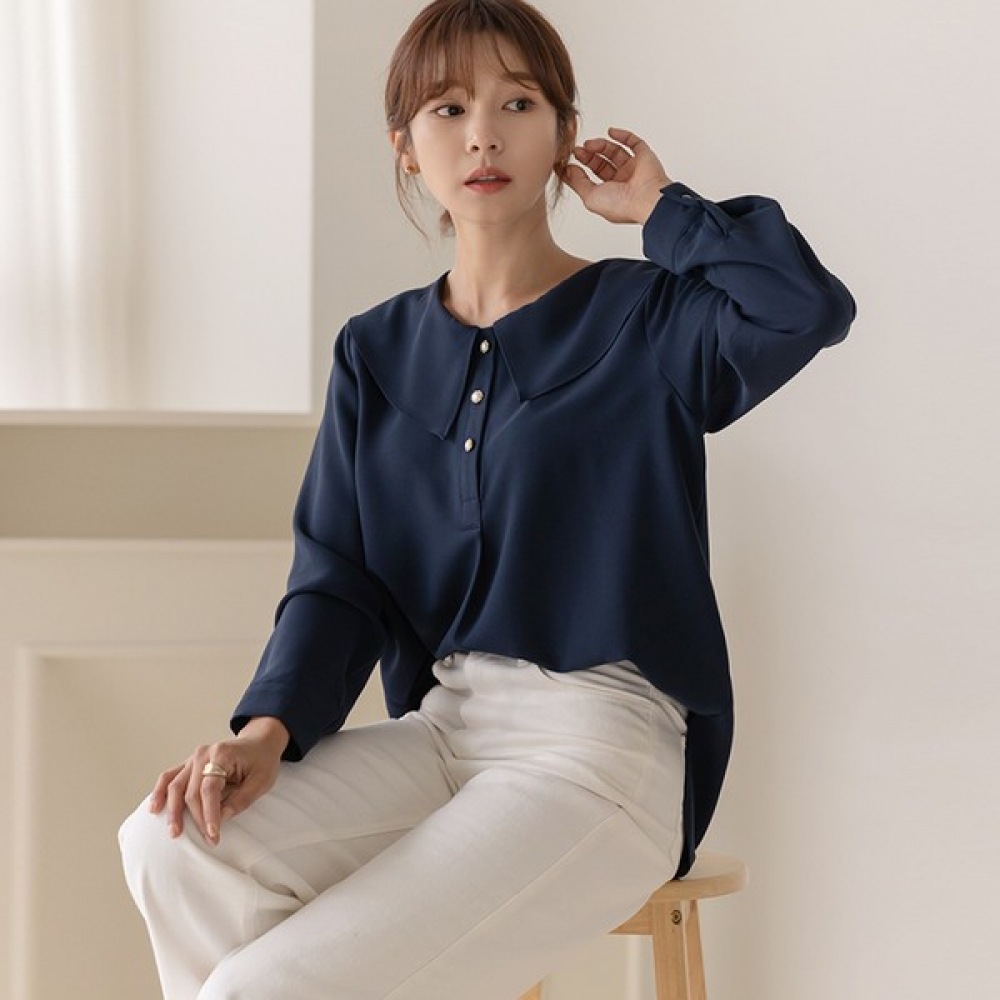 (Elysia) ニアフリルカラーパールブラウス