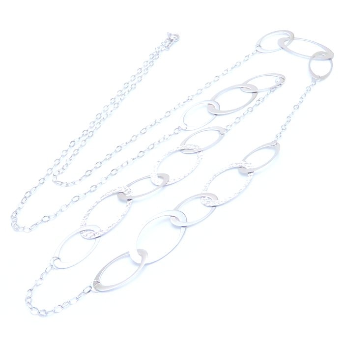 デザイン ネックレス ロング 81cm K18WG ホワイトゴールド/76061【中古】