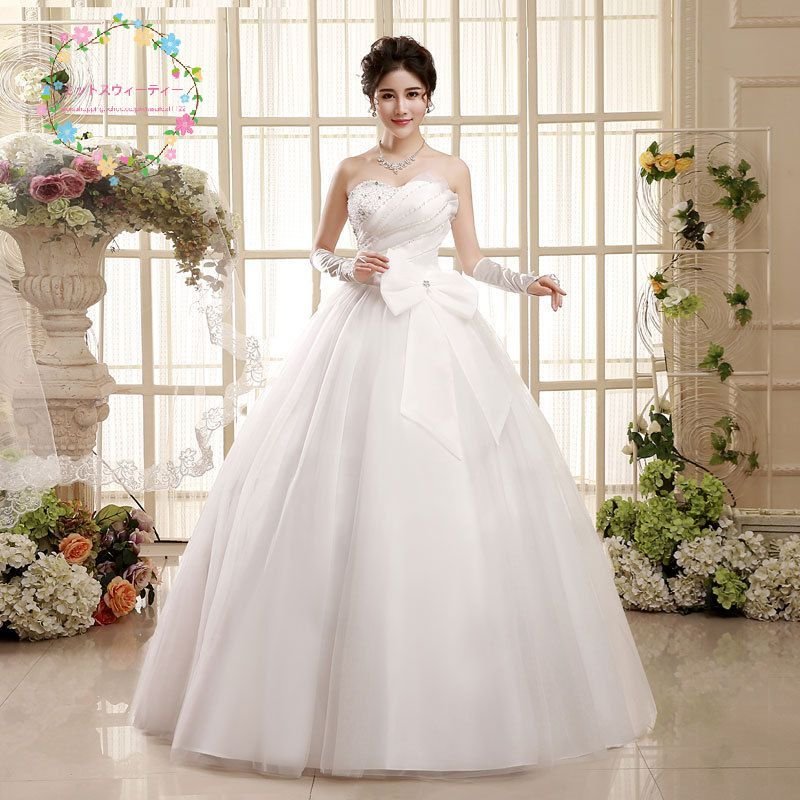 ウエディングドレス 花嫁 大きいサイズ 結婚式 編み上げ 披露宴 二次会 ビスチェ ベアトップ プリ 5,412円