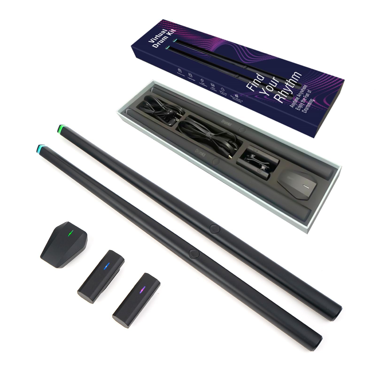 エアドラムスティックセット ドラムコンソールスタンドアダプター シミュレーションMIDI対応 バーチャルリアリティドラムセット