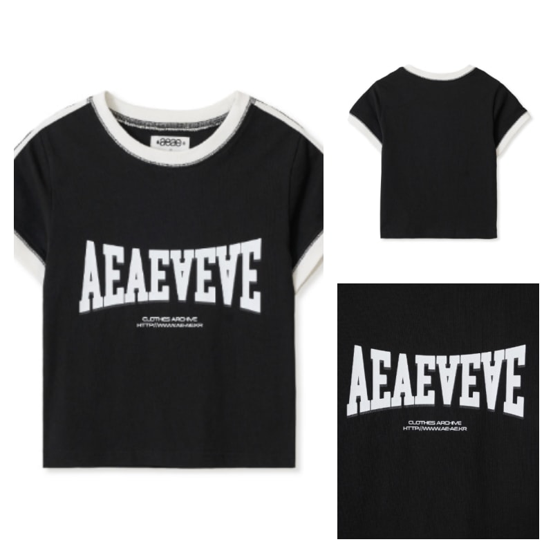 【aeae】 BOXER LOGO CROP T-SHIRTS : BLACK