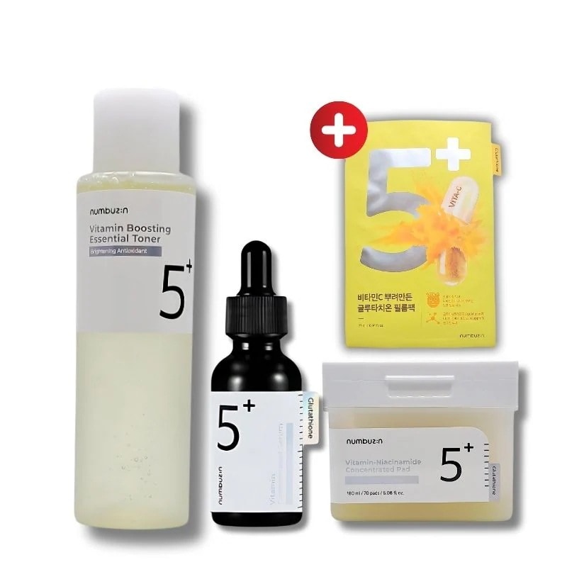 【no.5 白玉 3種セット】5番シリーズ アンプル 30ml +トナー200ml +パッド70枚 + 5番マスクパック贈呈