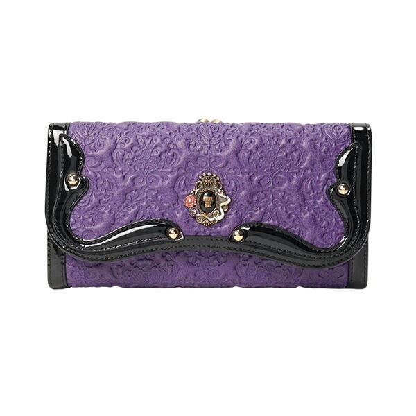 財布 かぶせ長財布 長財布 レディース フラップ ブランド 本皮 レザー がま口 レッド/ブラック/パープル セルパン 316110