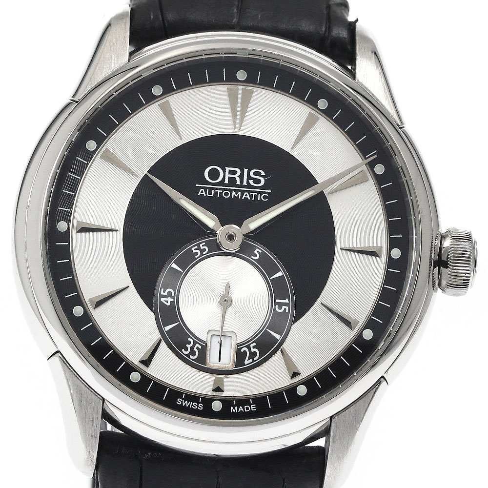ORIS オリス 7582 アートリエ スモールセコンド デイト シルバー