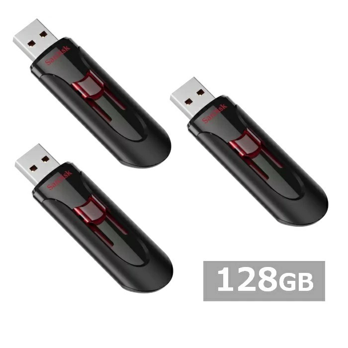 【3セット】 サンディスク USBメモリ SDCZ600-128G-G35 Cruzer Glide 3.0 USB Flash Drive 128GB Sandisk USB3.0 USBメ
