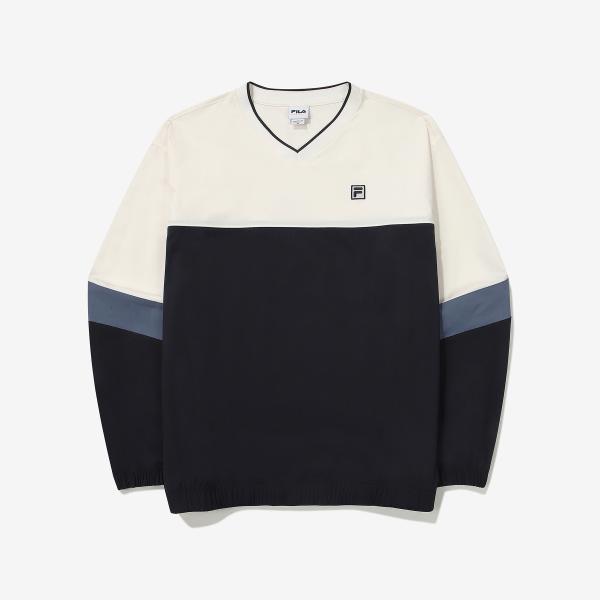 フィラ FILA カラーブロック Vネック ウーブン トレーナー