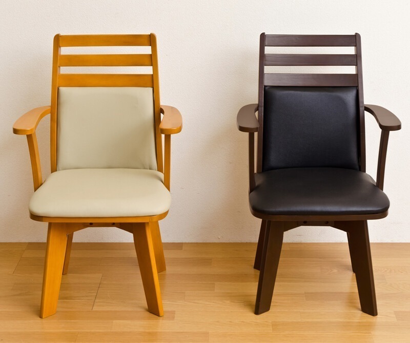 ダイニングチェア 椅子 回転 おしゃれ チェア いす イス 木製 レザー シンプル 座面高41cm