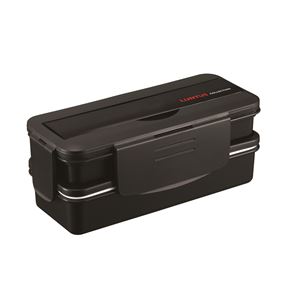 (40個セット) アスベル Nランタス ランチボックス（バッグ付） 2段 870ml ブラック TLB-S870 21,530円
