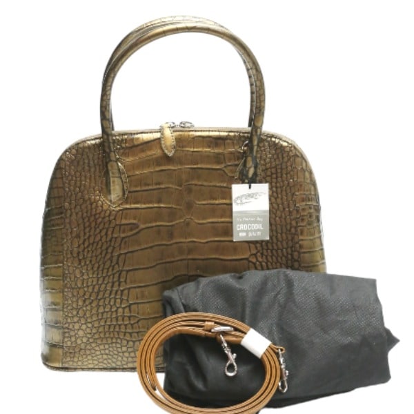 クロコダイル3994 ブカッティー ショルダー 2WAYバッグ カーキ