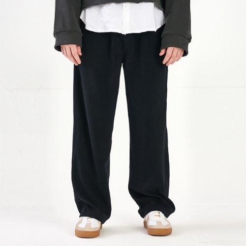 [送料無料]スミスアもー ベーシックストレートワイドパンツブラック