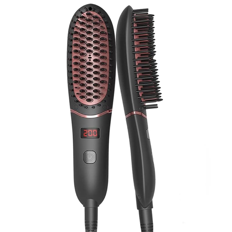ストレートヒートブラシREAK ミニストレート ブラシ ストレート ヘアアイロン マイナスイオン くし型アイロン 電熱ヘアブラシ ヘアストレート5段階温度調整 火傷防止 海外対応 PSE認証