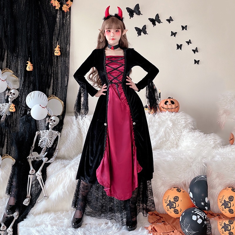 ハロウィン大人用コスチュームロールプレイ魔女コスチューム吸血鬼女王コスチュームナイトクラブパーティーカーニバルパフォーマンスコスチューム
