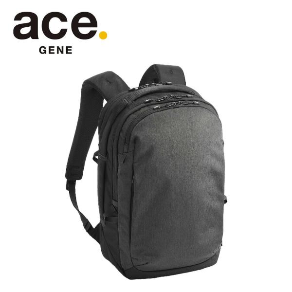 【ace.GENE】 68591 ラグレンティスヘザー リュック 17-20L ビジネス エキスパンダブル A4対応 PC用ポケット かばん バッグ メンズ ギフト プレゼント ブラック