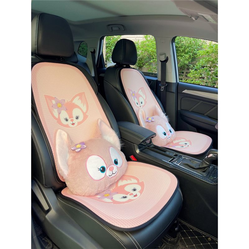 車用シートクッション 夏用 アイスシルクシートクッション かわいい腰枕 車用枕 車用ヘッドレスト オールシーズン対応