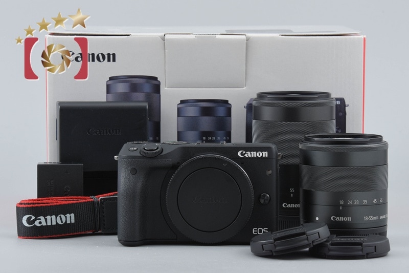 EOS M3 ブラック ダブルズームキット 元箱付き
