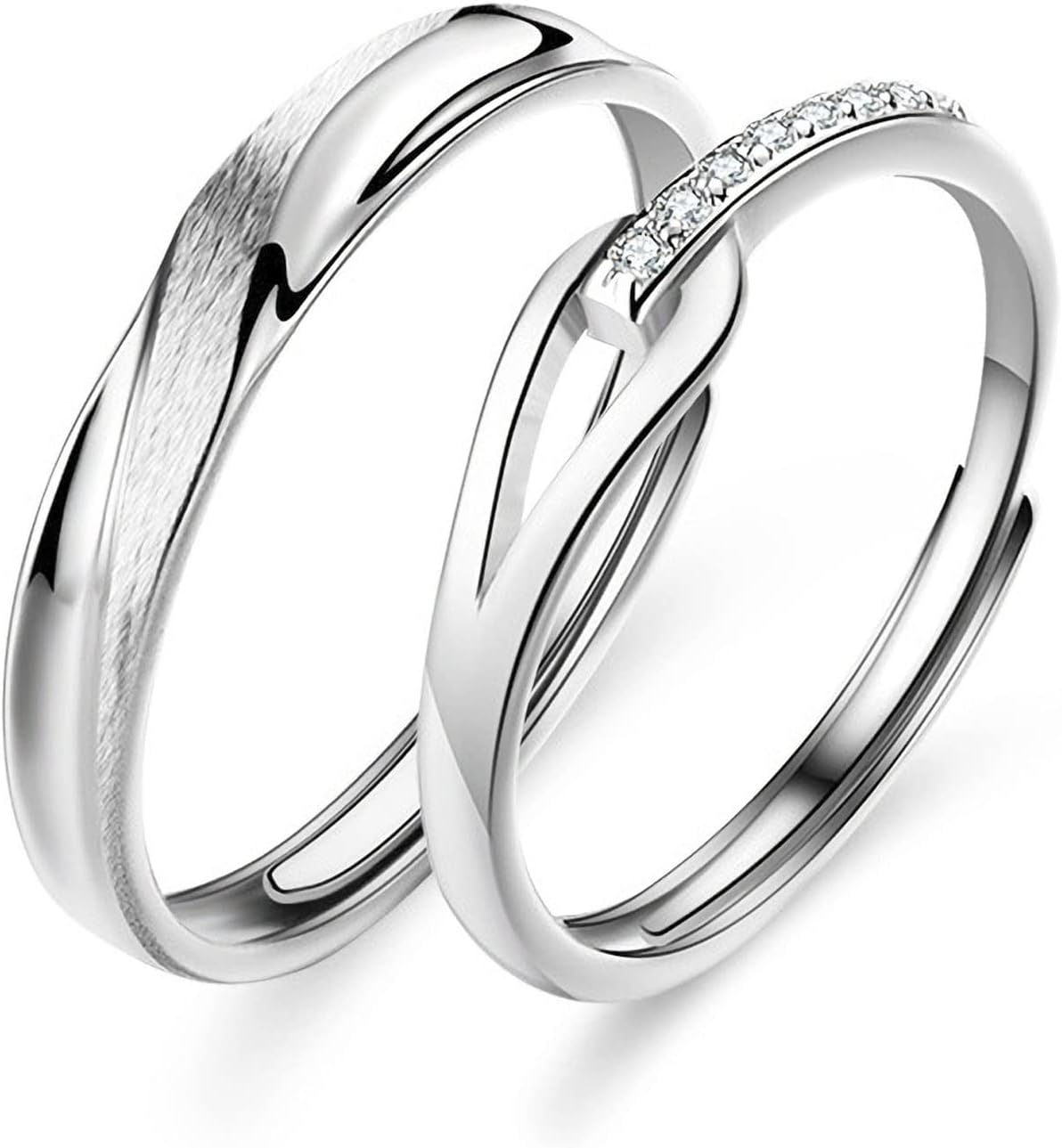 ペアリング フリーサイズ 2個セット 925シルバー アレルギー対応 婚約・結婚指輪 記念プレゼント 専用ボックス付き