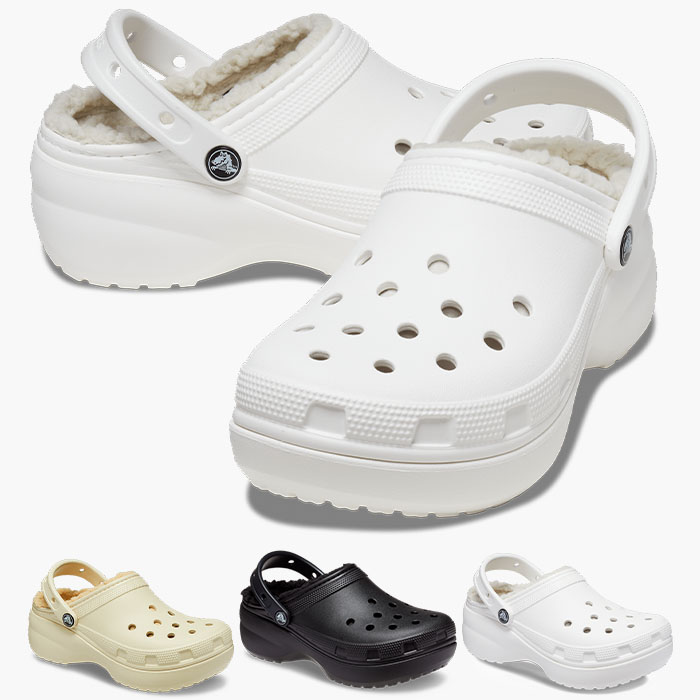 正規取扱店 クラシック プラットフォーム ラインド クロッグ レディース 軽量 軽い サンダル シューズ サボ もこもこ 秋冬 室内履き シンプル 207938
