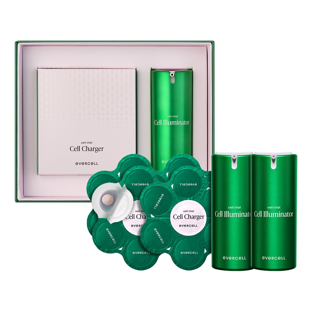 エバーセルセルバイタルセルフプログラムセルチャージャー18mg x 28p +セルイルミネーター15ml x 2pセット