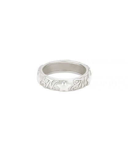NFF star logo wide ring silver スターロゴワイドリング シルバー Silver925 韓国アクセサリー 正規品 指輪
