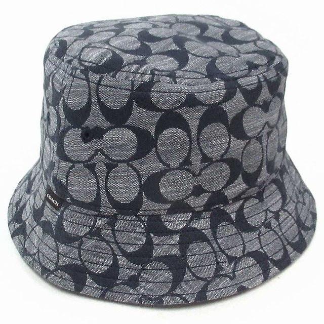 コーチ 帽子 COACH アウトレット シグネチャー シャンブレー バケットハット サファリハット CI497 CMB
