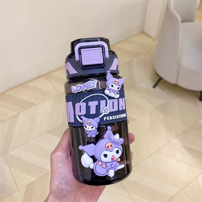 新しい大容量コップ女子プラスチック運動コップ耐高温ストロー携帯学生シンプルカップクーロミ