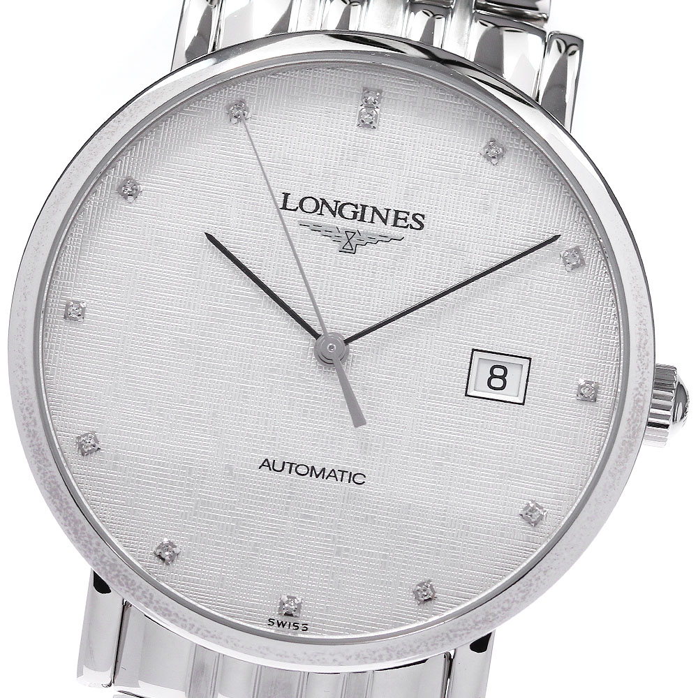 ロンジン LONGINES L4.910.4.77.6 エレガントコレクション 13P ダイヤ 自動巻き メンズ 美品 保証書付き_824241【中古】