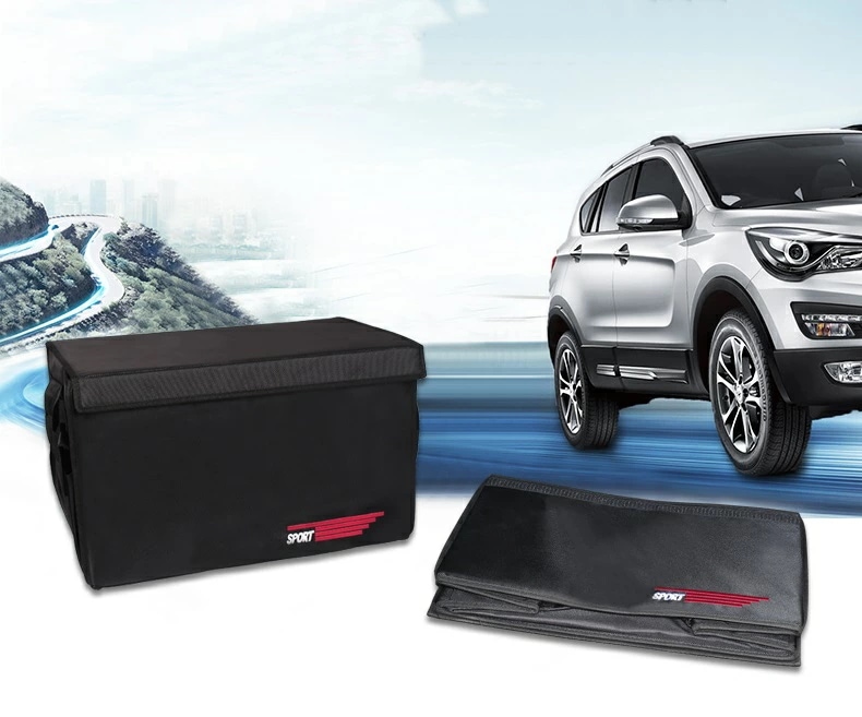 レクサス・NX/RX/ES/UX/IS など 汎用 車のトランク収納ボックス 大容量 トランクバッグ 整理 収納box 折りたたみ ブラック 黒 6396