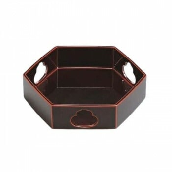 福井クラフト 木製8寸六角胴張立ひさご透溜漆（深 55009060