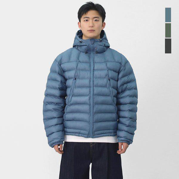 メンズ ソフトボリューム ゴプコア カラー ウェロン フード 軽量パディング SOLD001