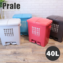 これ一つで最大4分別! 新登場 ツイン ペダルペール ゴミ箱 40L Prale:プラーレ 約幅48×奥行35×高さ51cm ごみ箱 ふた付き ダストボックス 蓋 フタ 付き プラスチック製 くずかご 日本製