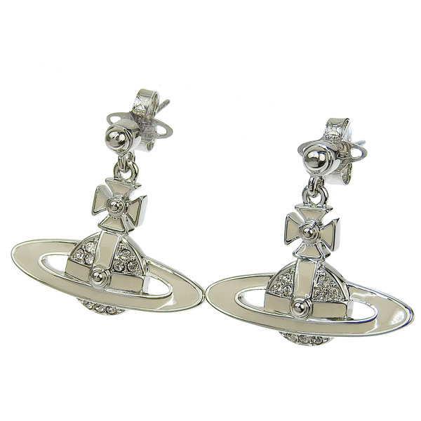 ヴィヴィアンウエストウッド アクセサリー レディース ピアス イヤリング アウトレット プラチナム×ベージュ NEIL MINI BAS RELIEF EARRINGS 6202014L02P188