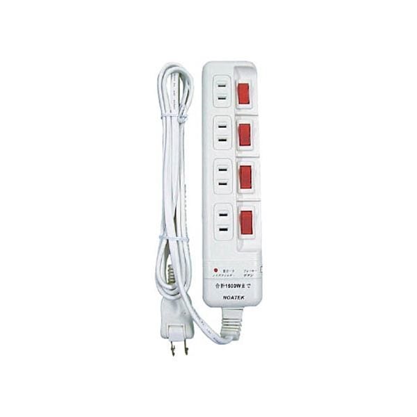 （まとめ）ノア 雷ガード付4個口4スイッチ省エネタップ NC-5570S 1個[x5セット]