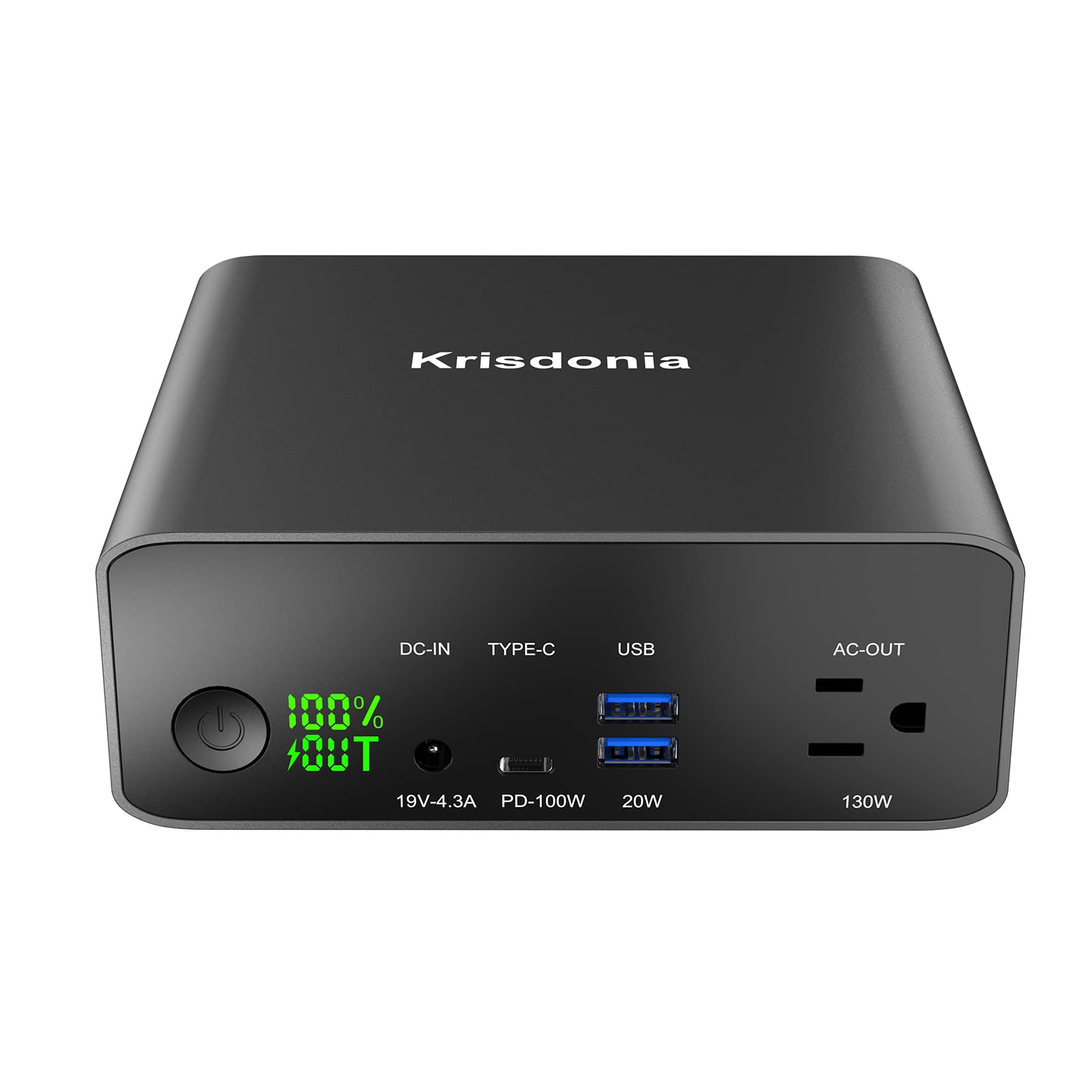 Krisdonia ポータブル電源 AC出力対応130W モバイルバッテリー 40000mAh/148Wh 大容量 急速充電対応 車中泊 緊急・災害時バックアップ用電源 MacBook/ノートパソコン