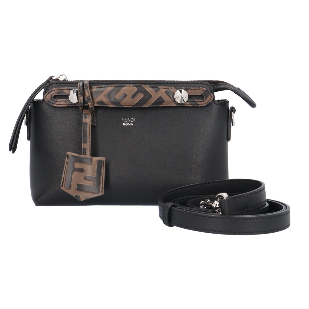 フェンディ バイザウェイミニ ショルダーバッグ レザー 8BL145 ブラック FENDI 中古