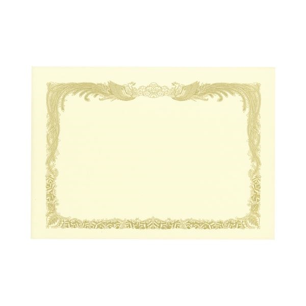（まとめ） TANOSEE 賞状用紙 クリーム B4 タテ書用 1冊（10枚） [x10セット]